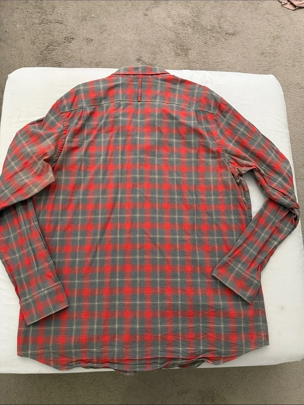 Banana Republic Red & Gray Plaid Button-Down Shirt